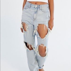 UO BDG High Waisted Distressed Mom Jean